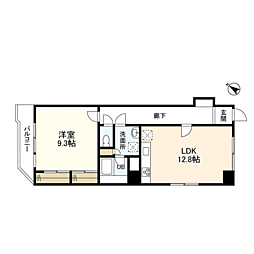 ジョイヒルズ南平台 4階1LDKの間取り