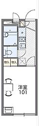 レオパレスプリマベーラ 2階1Kの間取り