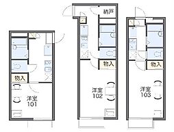 相鉄本線 星川駅 徒歩14分の賃貸アパート 2階1Kの間取り