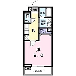 アーバンメロウ 1Kの間取図画像
