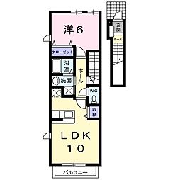プリエール 1LDKの間取図画像