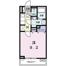 アグリーアブルVII 1階1Kの間取り