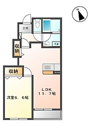 ミラドール 1LDKの間取図画像