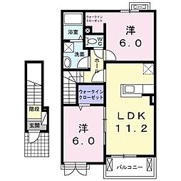ラフィネヌフ 2LDKの間取図画像