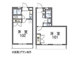 レオパレスクミ 1Kの間取図画像