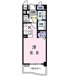 花水木I ワンルームの間取図画像