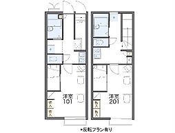 レオパレスラ　プリマヴェーラ 1階1Kの間取り