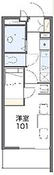 レオパレスフィオーレ永新 1Kの間取図画像