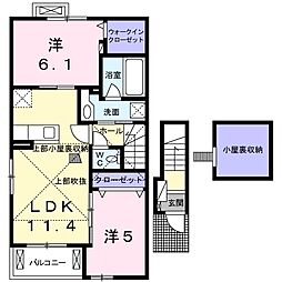 レガーロwest 2LDKの間取図画像