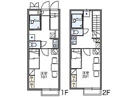 レオパレスサンシャイン 1階1Kの間取り
