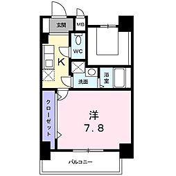 メルヴェーユ 1Kの間取図画像