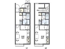 レオパレスグリュ 1階1Kの間取り