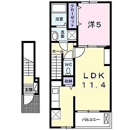 カーサトレ3 1LDKの間取図画像