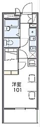 レオパレスYAMAZAKI 1Kの間取図画像