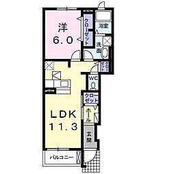 エレガンシア 1LDKの間取図画像