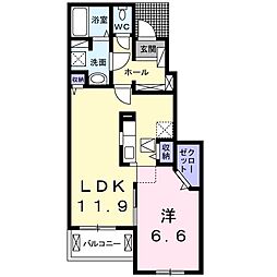 JR常磐線 高萩駅 バス15分 堀の内下車 徒歩3分の賃貸アパート 1階1LDKの間取り