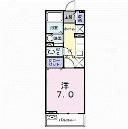 タンブルフィーユ 1Kの間取図画像