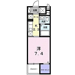 ラ・ヴィ・クレール 1Kの間取図画像