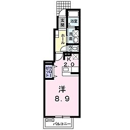 イーストコースト ワンルームの間取図画像