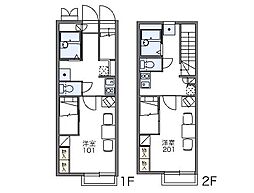 レオパレスイーグル 1Kの間取図画像