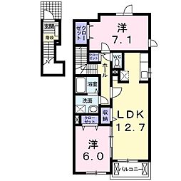 グラシオッソ 2LDKの間取図画像
