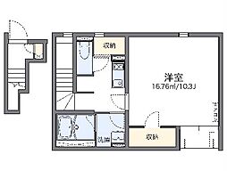 レオネクストアニマート 2階1Kの間取り