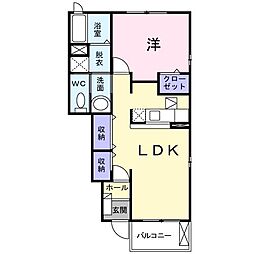 ブローテ 1LDKの間取図画像