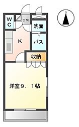 クリスタル・メゾン 1階1Kの間取り