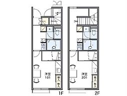 レオパレスソナール 1Kの間取図画像