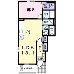 ハイバリー 1LDKの間取図画像