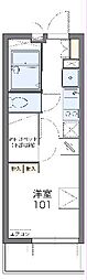 レオパレスウイング元城B 1Kの間取図画像