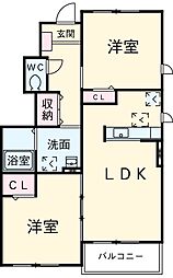 グランツシティ2 2LDKの間取図画像