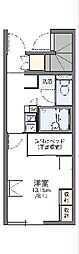 レオパレスクラージュ2 1Kの間取図画像