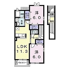 カスタニエン 2LDKの間取図画像