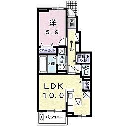 エアリス6 1LDKの間取図画像