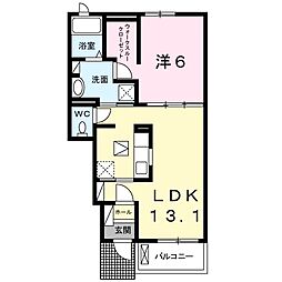 ランジェ 1階1LDKの間取り