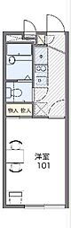 レオパレスFORET2 1Kの間取図画像