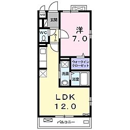 エスペランサ 3階1LDKの間取り