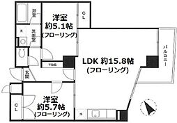 アムール 5階2LDKの間取り