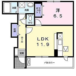 ガーデン・パレス三咲 1LDKの間取図画像