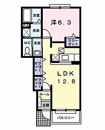 ベル・ソレイユ　Ａ 1階1LDKの間取り