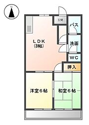 ソレイル1 2LDKの間取図画像