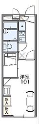 レオパレス大将ヶ根 1Kの間取図画像
