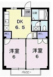 ファーストヒルズＡ 2階2DKの間取り