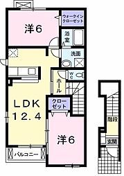 フォレストヴィラＡ 201 2階2LDKの間取り