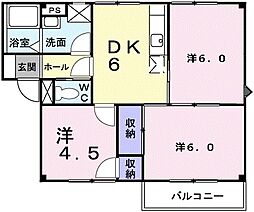 ウィステリアタウンＡ 1階3DKの間取り