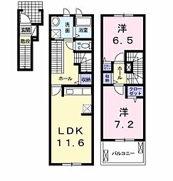 ラフィネ 2LDKの間取図画像