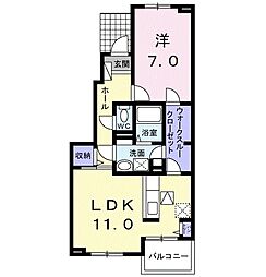 メルヘン　フォレスト　Ｂ 1階1LDKの間取り