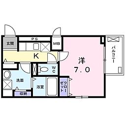 阪急伊丹線 伊丹駅 徒歩11分の賃貸アパート 3階1Kの間取り