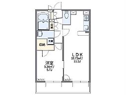 都営大江戸線 練馬駅 徒歩11分の賃貸マンション 3階1LDKの間取り